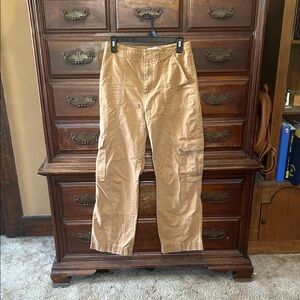 Abercrombie & Fitch Women's Cargo Trousers in Tan